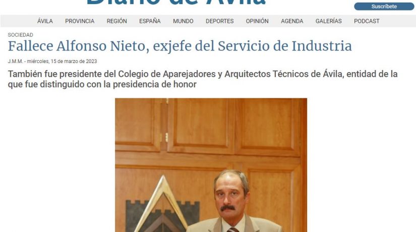 Fallece D. Alfonso Nieto Caldeiro presiente de honor del Colegio