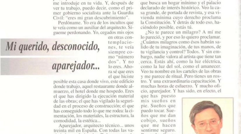 “Mi querido, desconocido, aparejador…”: Un emotivo homenaje de Fernando Ónega a nuestra profesión